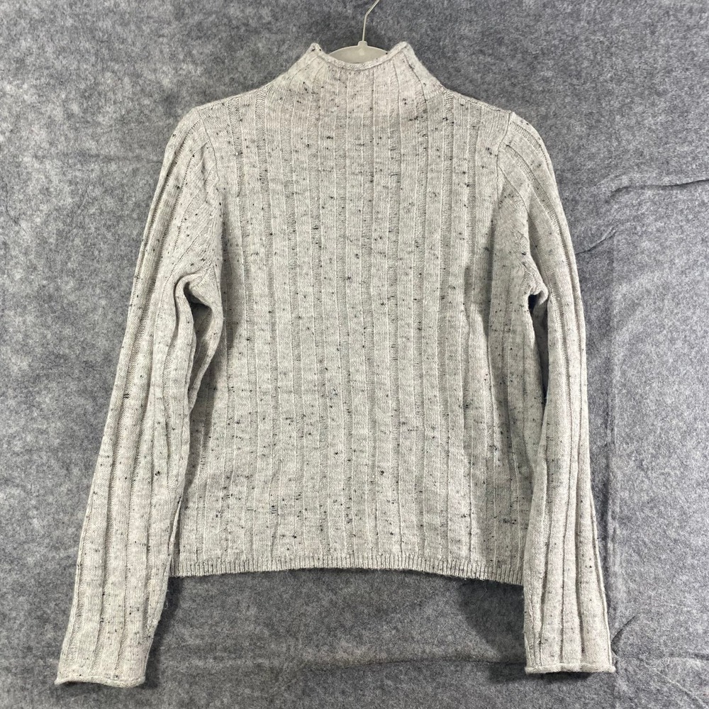 Madewell Sweater Small Gray Knit Mock Neck Long Sleeve Donegal Evercrest